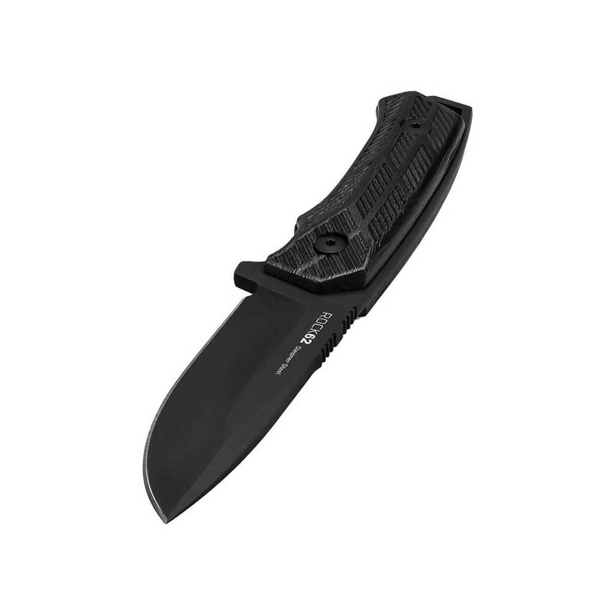 WOOX Rock 62 4.25 inch Fixed Blade - Engraved Phantom Black - Black WOOX Rock 62 4.25 inch Fixed Blade - Engraved Phantom Black - Black