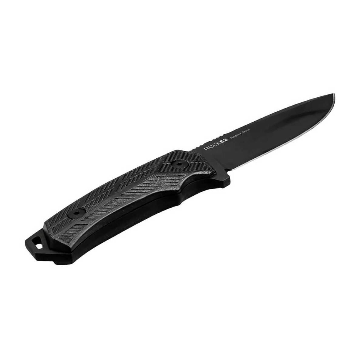WOOX Rock 62 4.25 inch Fixed Blade - Engraved Phantom Black - Black WOOX Rock 62 4.25 inch Fixed Blade - Engraved Phantom Black - Black