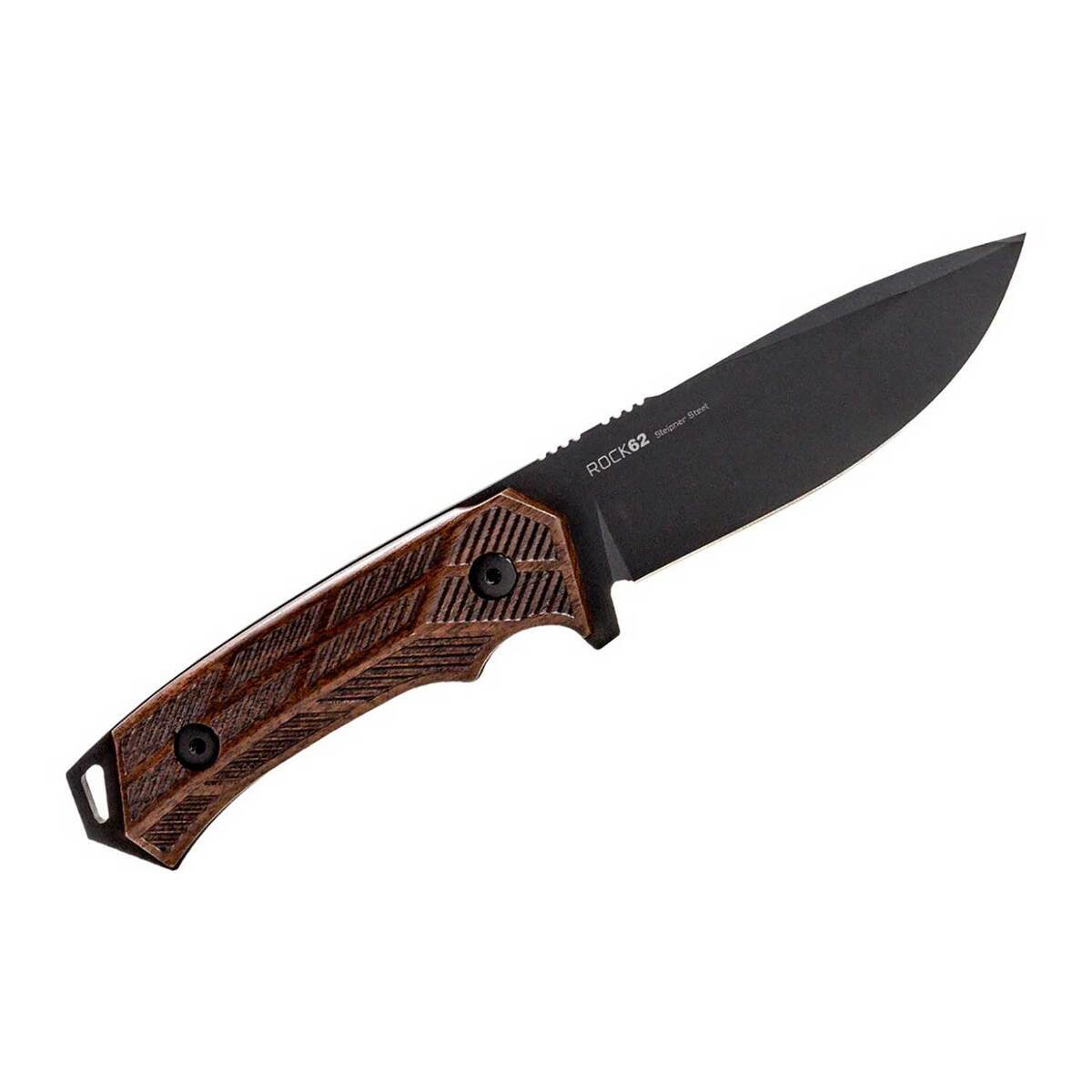 WOOX Rock 62 4.25 inch Fixed Blade - Engraved Brown - Brown WOOX Rock 62 4.25 inch Fixed Blade - Engraved Brown - Brown