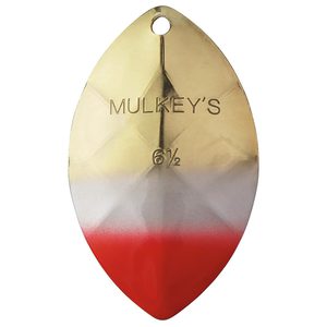 Yakima Mulkey's Guide Flash Lure Component - Brass White Red Tip, 4-1/2in