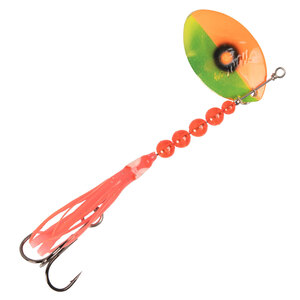 Yakima Mulkey's Guide Flash Lure Component - Flame Chartreuse Black Flame Dot, 4-1/2in