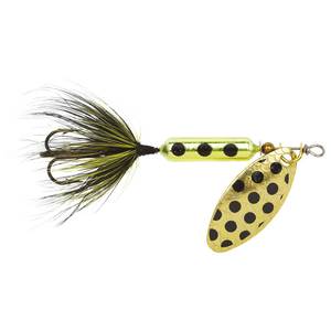 Yakima Original Rooster Tail Inline Spinner - Metallic Chartreuse Spot, 1/16oz, 2in