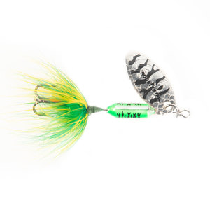 Yakima Original Rooster Tail Inline Spinner - Metallic Lime Tiger, 1/16oz, 2in
