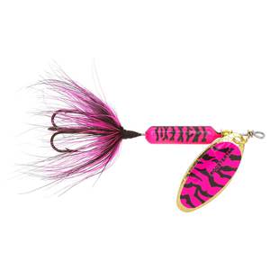 Yakima Original Rooster Tail Inline Spinner - Pink/Black Tiger, 1/16oz, 2in