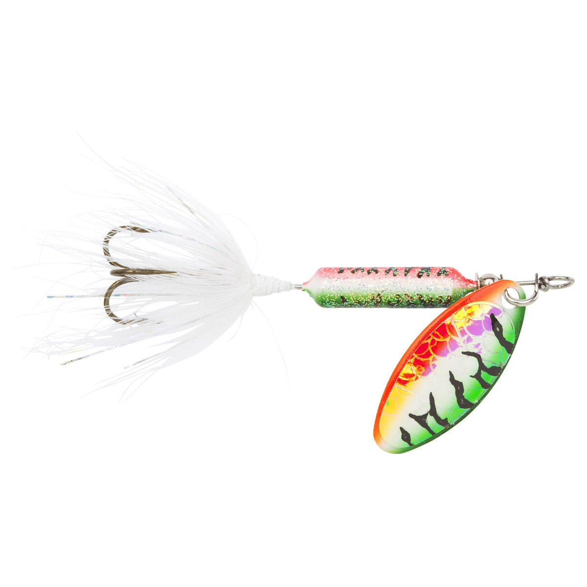 Yakima Rooster Tail Inline Spinner - Tinsel Watermelon Tiger, 3/8oz, 3in - Tinsel Watermelon Tiger Yakima Rooster Tail Inline Spinner - Tinsel Watermelon Tiger, 3/8oz, 3in - Tinsel Watermelon Tiger