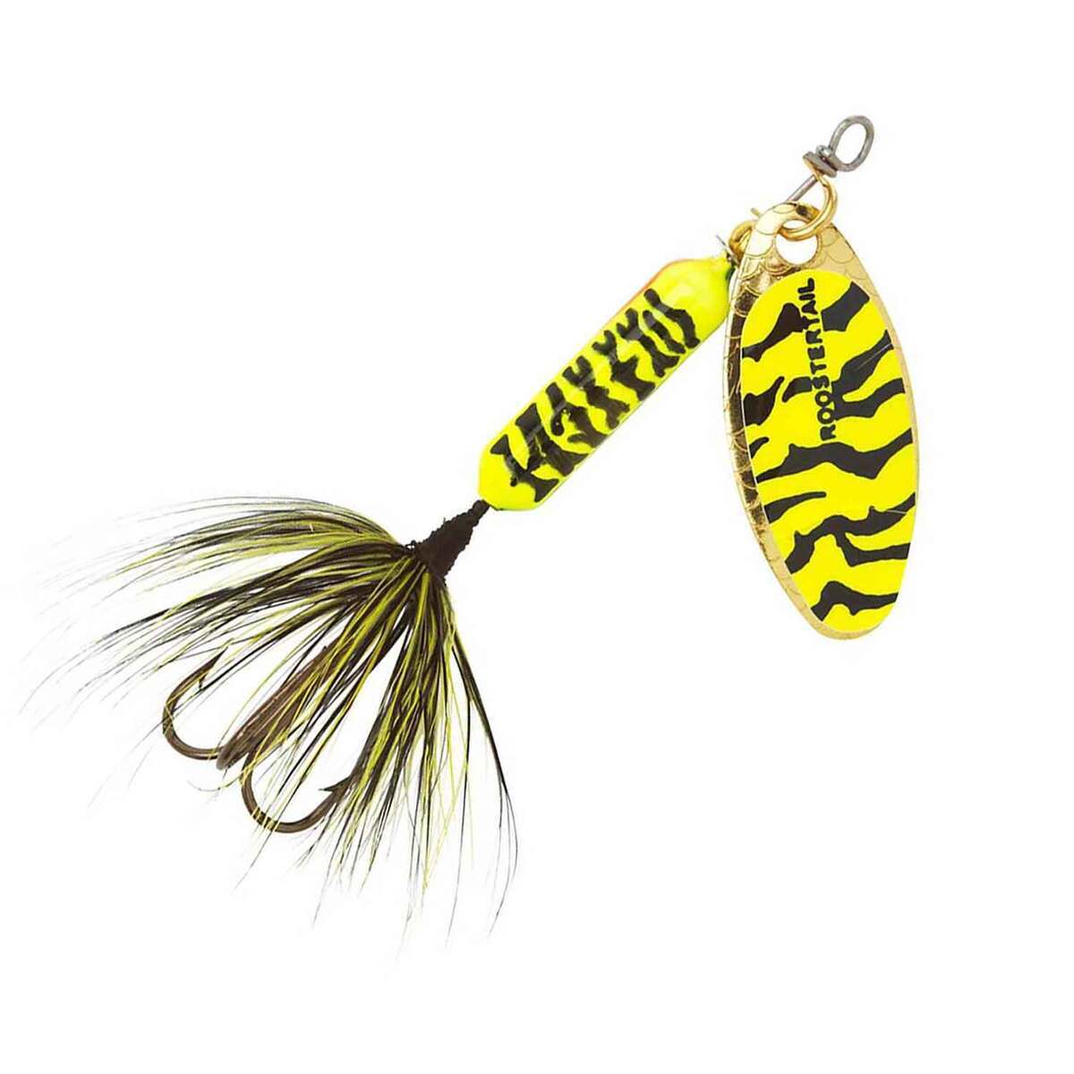 Yakima Rooster Tail Inline Spinner - Chartreuse/Black Tiger, 1/8oz, 2-1/4in - Chartreuse/Black Tiger Yakima Rooster Tail Inline Spinner - Chartreuse/Black Tiger, 1/8oz, 2-1/4in - Chartreuse/Black Tiger