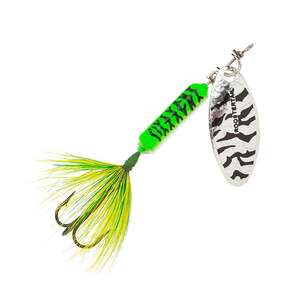 Yakima Rooster Tail Inline Spinner - Metallic Lime Tiger, 1/8oz, 2-1/4in