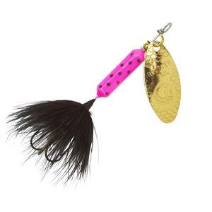 Yakima Rooster Tail Inline Spinner - Pink Dalmatian, 1/8oz, 2-1/4in