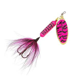 Yakima Rooster Tail Inline Spinner - Pink/Black Tiger, 1/8oz, 2-1/4in