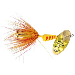Yakima Vibric Rooster Tail Inline Spinner - Yellow/Red Tiger Mylar, 1/4oz, 2-1/2in