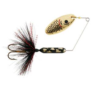 Yakima Wordens Super Rooster Tail Spinnerbait - Gold Coachdog, 1/8oz, 2-5/8in