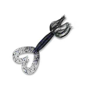 Yamamoto Double Tail Hula Grub - Smoke/Large Black & Purple Flakes, 4in Yamamoto Double Tail Hula Grub - Smoke/Large Black & Purple Flakes, 4in