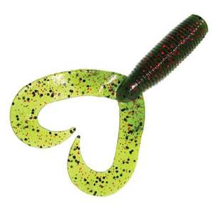 Yamamoto Doubletail Grub - Watermelon / Large Black & Red Flake, 4in