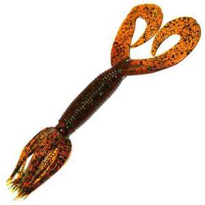 Yamamoto Double Tail Hula Grub -  Rootbeer/Black Double Green Small Flakes, 5in