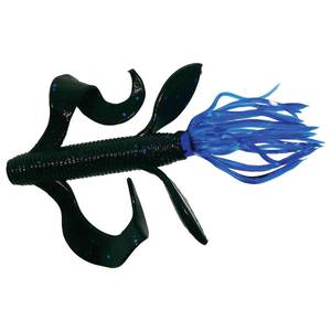 Yamamoto Kreature Creature Bait - Black / Large Blue Flakes Body & Clear, 4in