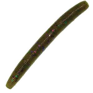 Yamamoto Slim Senko Stick Bait - Green Pumpkin/Large Green & Large Purple Flake, 3in
