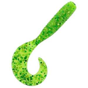 Yamamoto Single Tail Grub - Chartreuse/Large Chartreuse & Green, 3in