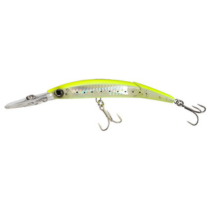 Yo Zuri Crystal 3D Minnow Deep Diver Jointed Hard Jerkbait - Chartreuse Silver, 7/8oz, 5-1/4in