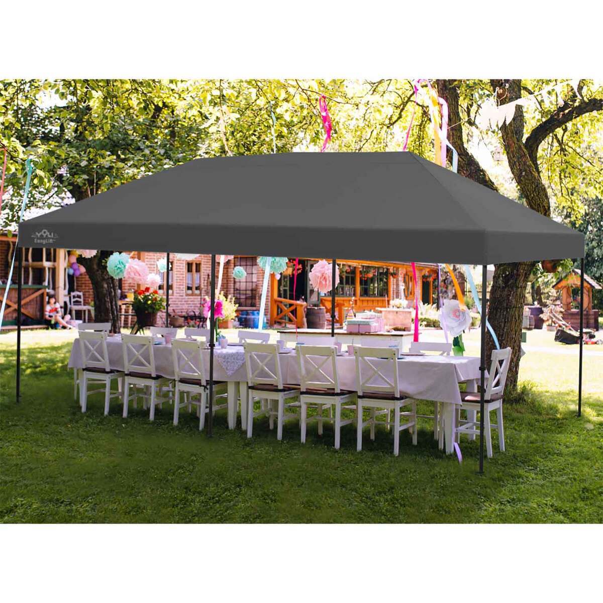YOLI Mammoth EasyLift 10ft X 20ft Instant Canopy - Black 10ft x 20ft YOLI Mammoth EasyLift 10ft X 20ft Instant Canopy - Black 10ft x 20ft