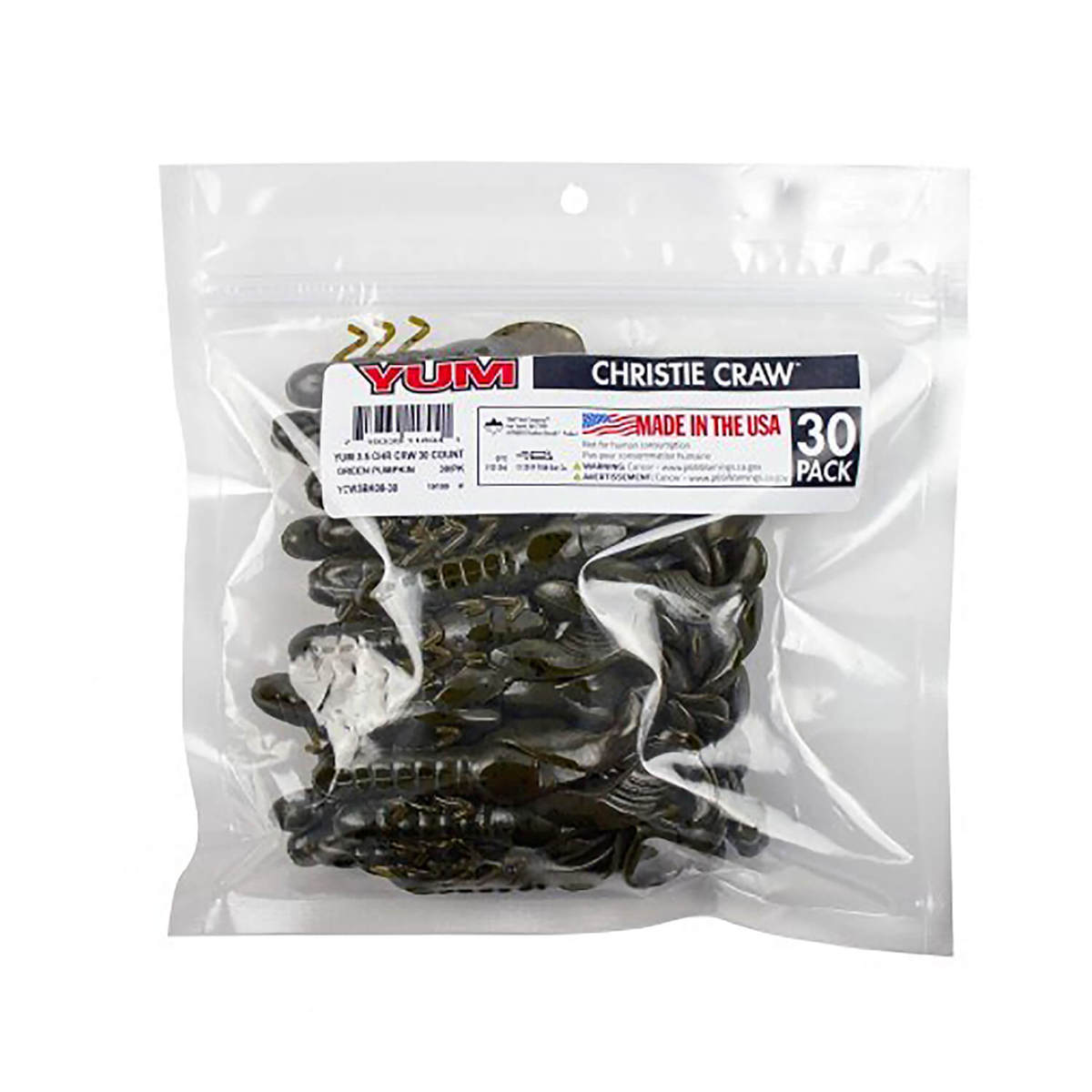 Yum Christie Craw Soft Craw Bait - 30pk Yum Christie Craw Soft Craw Bait - 30pk