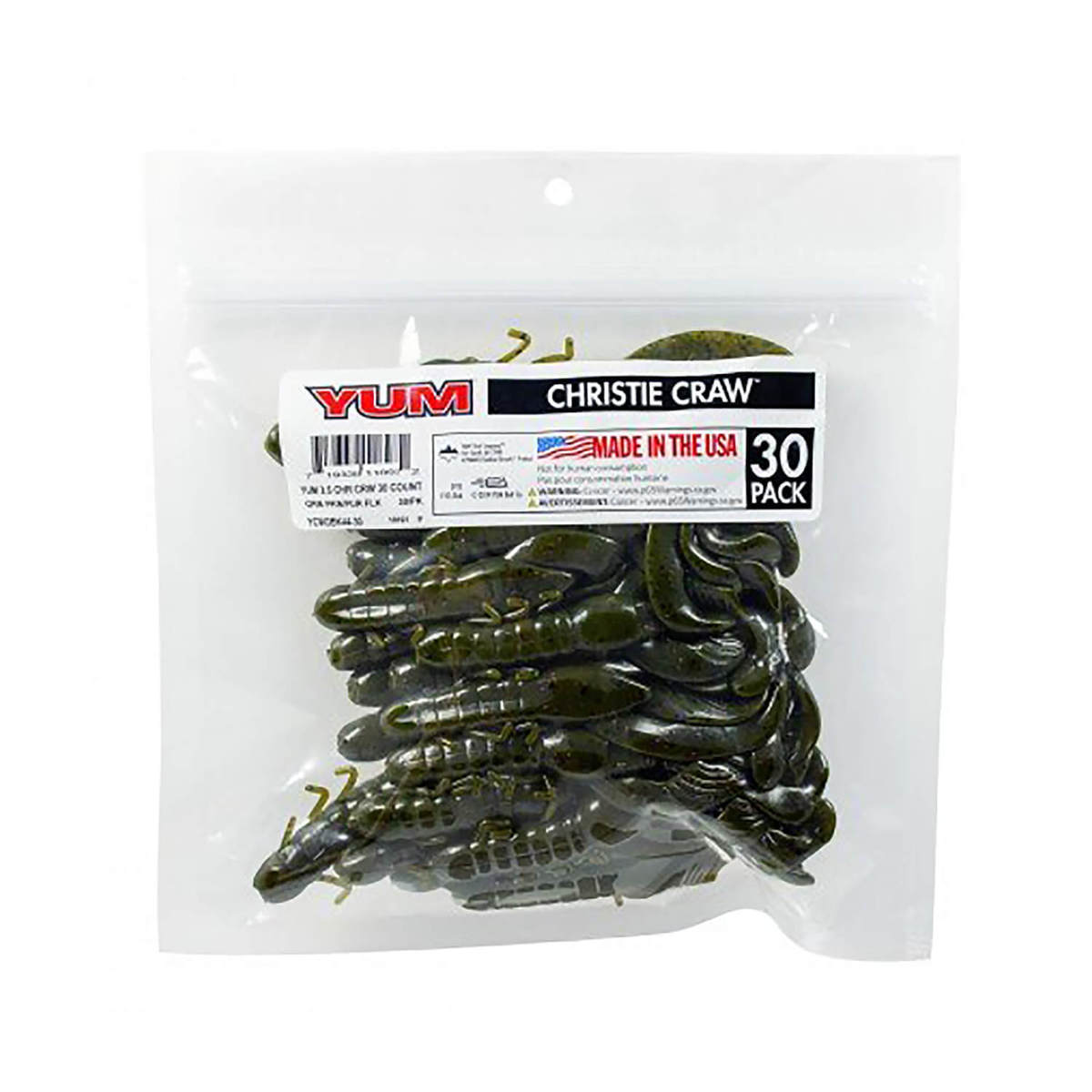 Yum Christie Craw Soft Craw Bait - Green Pumpkin/Purple, 3-1/2in - Green Pumpkin/Purple Yum Christie Craw Soft Craw Bait - Green Pumpkin/Purple, 3-1/2in - Green Pumpkin/Purple