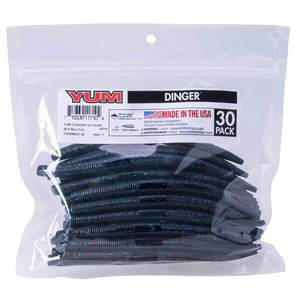 YUM 6 Inch Dinger Stick Bait - Black/Blue Flake, 5in