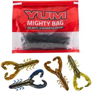 YUM Mighty Bag Christie Craw Craw Bait Assortment - Christie's Top Craws, 3-1/2in, 100pk