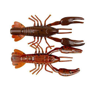 Yum Ned Craw Soft Craw Bait - Dark Brown/Red Brown, 2-1/2in