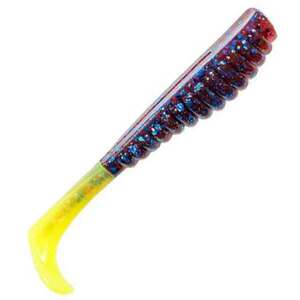Z-Man Swimmin' TroutTrick Soft Swimbait - Plum/Chartreuse Tail, 3-1/2in