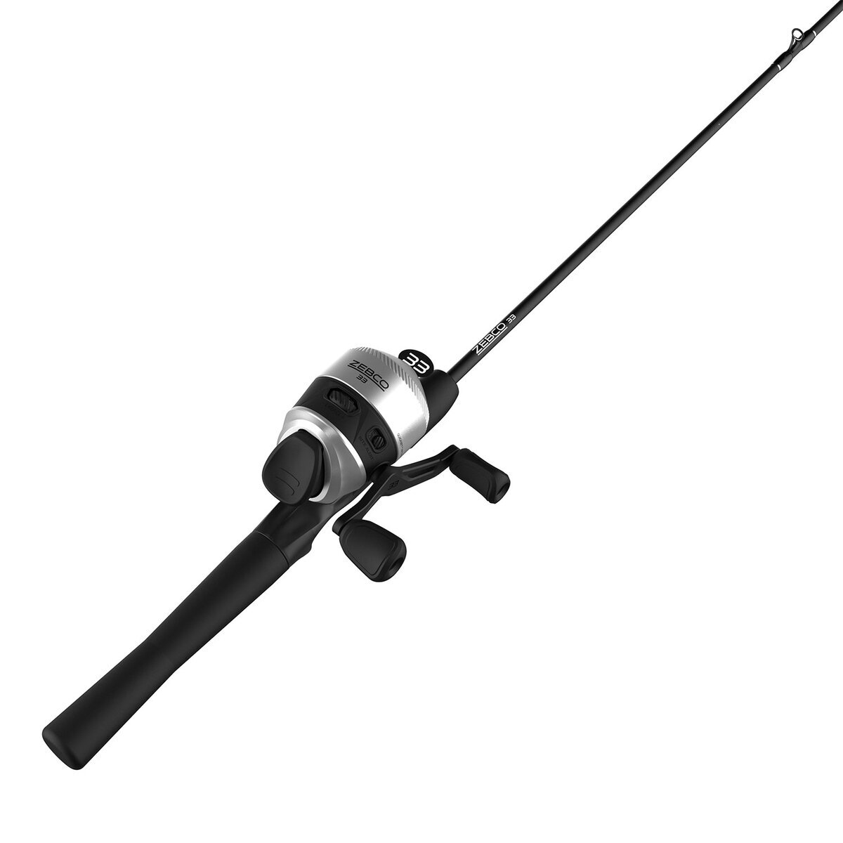 Zebco 33 Pink and Silver Spincast Combo - 5ft 6in, Medium Power, 2pc - Pink SIlver Zebco 33 Pink and Silver Spincast Combo - 5ft 6in, Medium Power, 2pc - Pink SIlver