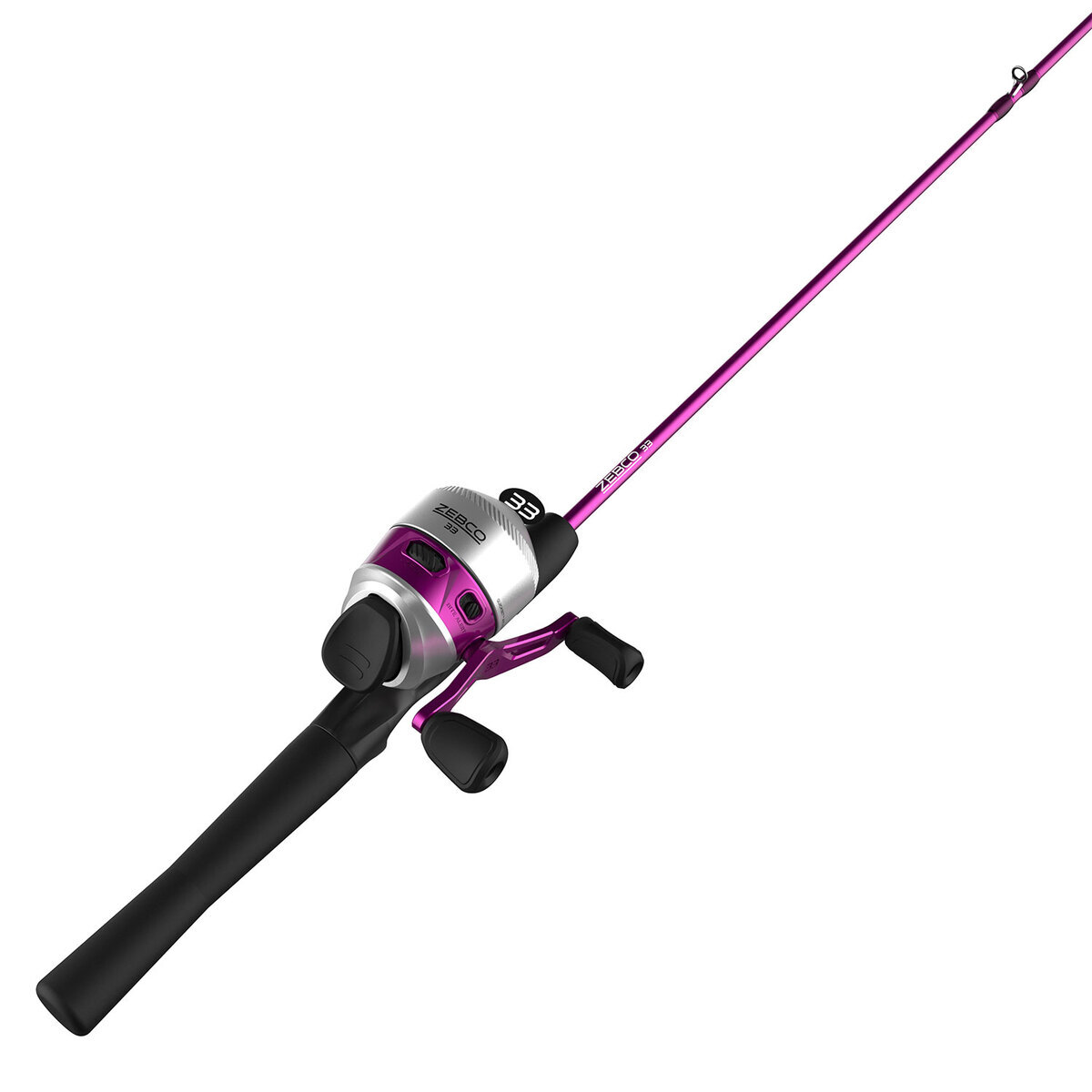 Zebco 33 Pink and Silver Spincast Combo - 5ft 6in, Medium Power, 2pc - Pink SIlver Zebco 33 Pink and Silver Spincast Combo - 5ft 6in, Medium Power, 2pc - Pink SIlver