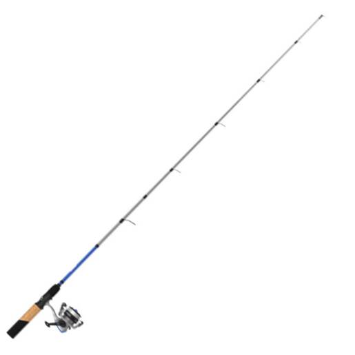 Zebco Ready Tackle Bass Spinning Combo withStrike King Tackle - 6ft 6in, Medium Power, Moderate Action, 2pc - Silver/Blue 30