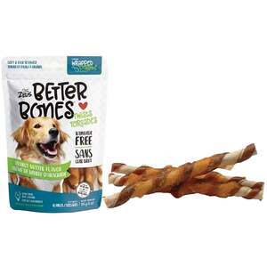 Zeus Better Bones Peanut Butter Chicken-Wrapped Twists Dog Treats