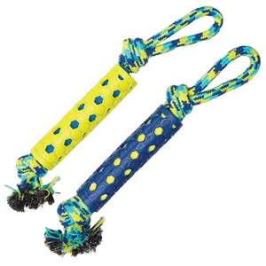Zeus Crinkle Rope and TPR Retriever Tug Toy