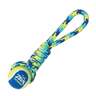 Zeus Nylon Tennis Ball Rope Tug Toy - 9.8in - Blue/Yellow