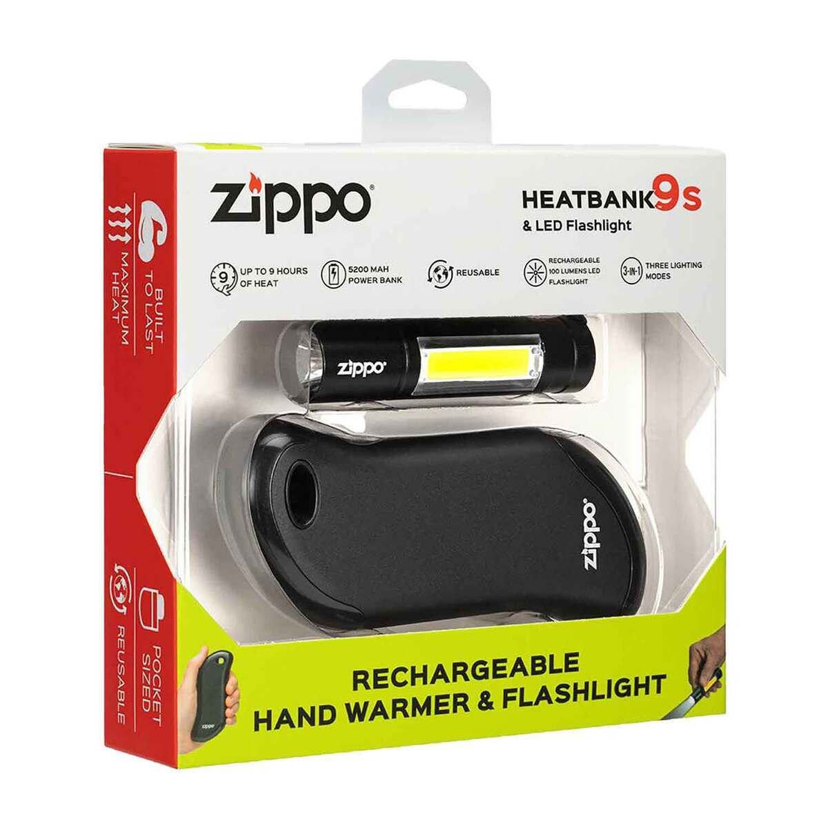 Zippo HeatBank 9s Rechargeable Hand Warmer and Flashlight - Black Zippo HeatBank 9s Rechargeable Hand Warmer and Flashlight - Black