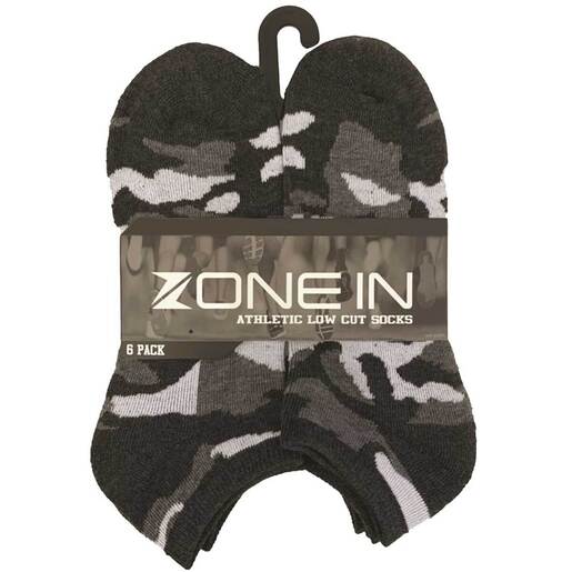 Zone In Women's Athletic Casual 6 Pack Ankle Socks - Camo M
