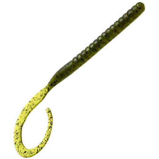 Zoom OL’ Monster Curly Tail Worm – Green Pumpkin Magic