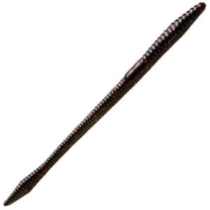 Zoom Trick Worm Finesse Worm - Black Red Glitter, 6-3/4in