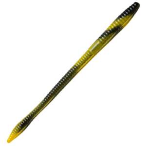Zoom Trick Worms - Black / Yellow Swirl, 6.5in