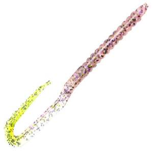 Zoom U-Tale Worms - Cotton Candy / Chartreuse Tail, 6in
